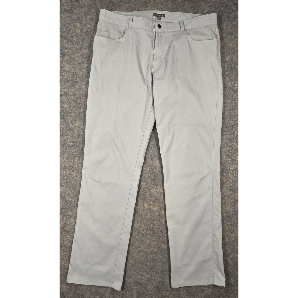 Peter Millar Crown Sport eb66 Performance Pants Mens 38x32 Gray Golf Trousers